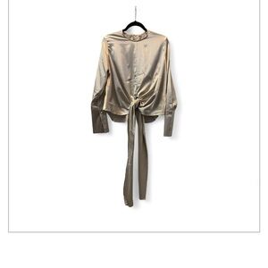 Silver Long Sleeve Blouse